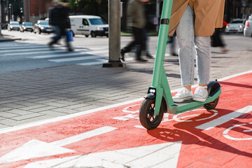 woman on electric scooter