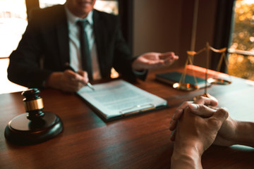 lawyer with client